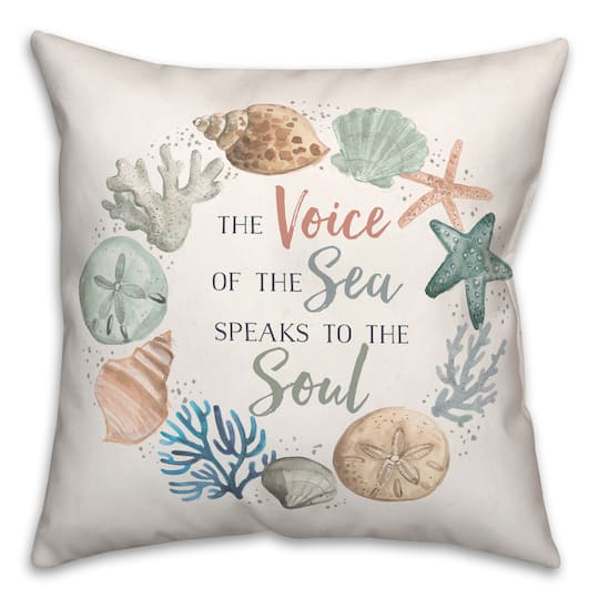 Voice of the Sea Wreath Throw Pillow